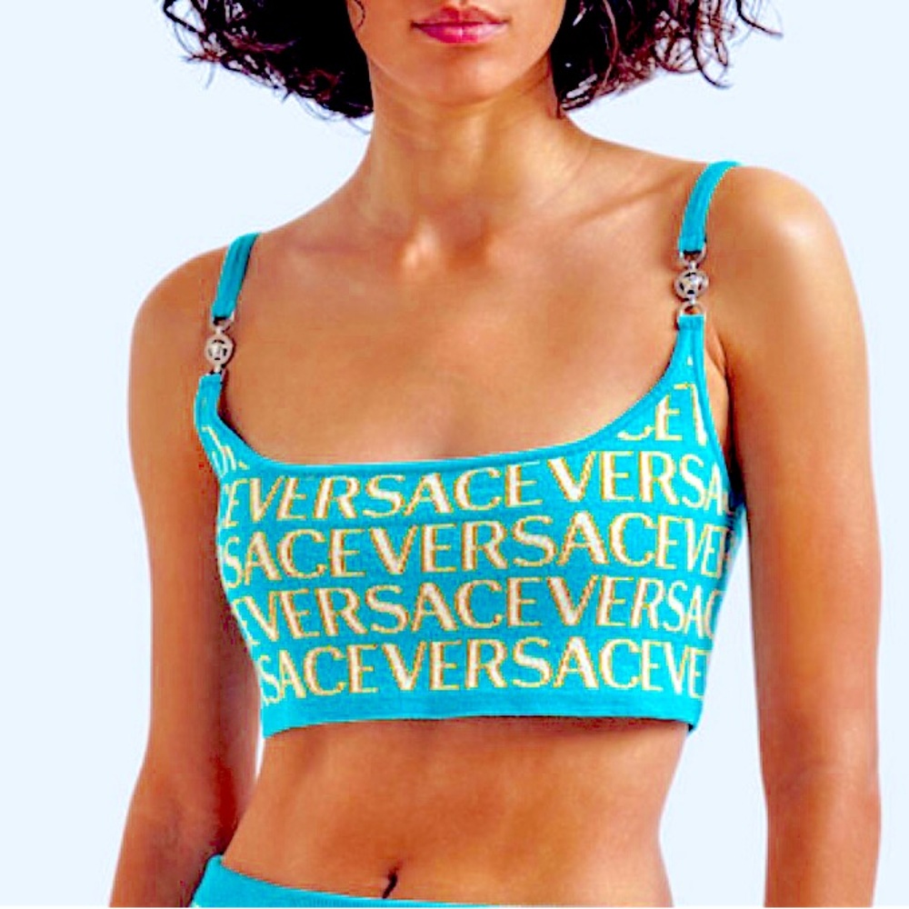 VERSACE X DUPA LOGO CROPPED TOP LARGE NWT